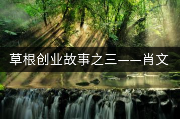 草根創(chuàng)業(yè)故事之三——肖文波:瑤嶺育“金芽”