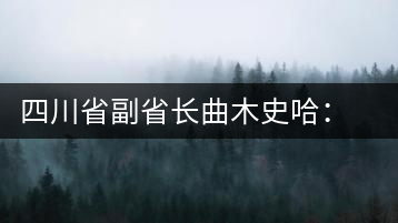 四川省副省長曲木史哈:四川由茶葉大省向茶葉強省轉(zhuǎn)變