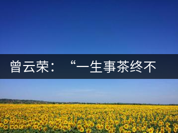 曾云榮：“一生事茶終不倦”譜寫(xiě)絢麗人生