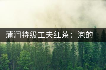 蒲潤特級(jí)工夫紅茶：泡的方便，喝的舒適