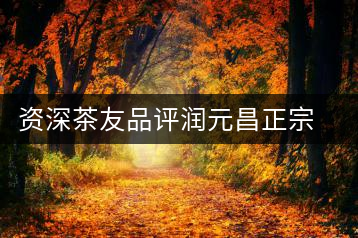 資深茶友品評(píng)潤(rùn)元昌正宗地道柑普茶