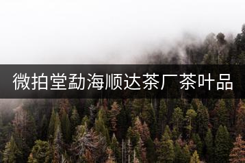 微拍堂勐海順達(dá)茶廠茶葉品質(zhì)如何？