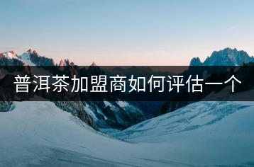 普洱茶加盟商如何評(píng)估一個(gè)普洱茶品牌是否值得加盟？