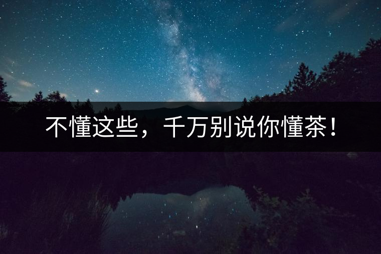 不懂這些，千萬別說你懂茶！