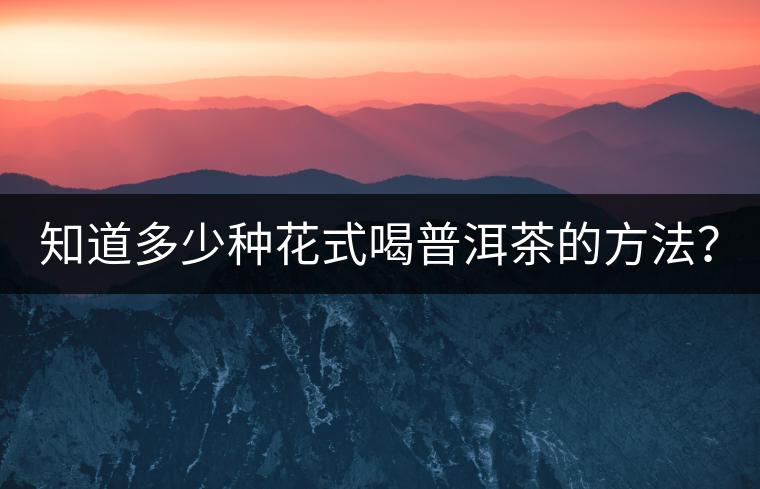 知道多少種花式喝普洱茶的方法？