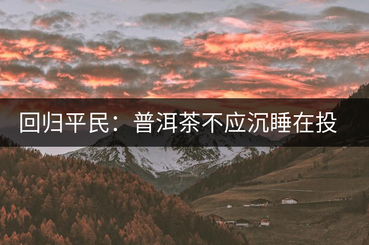 回歸平民:普洱茶不應(yīng)沉睡在投資藏家的倉(cāng)庫(kù)里 回歸平民:普洱茶不應(yīng)沉睡在投資藏家的倉(cāng)庫(kù)里