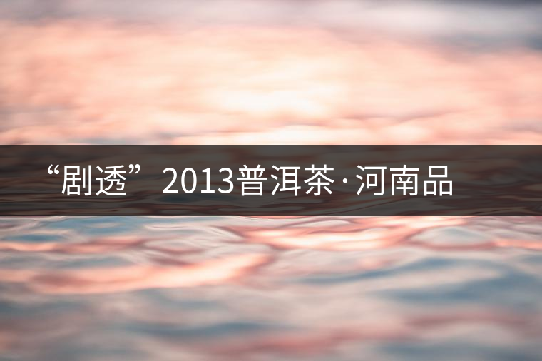 “劇透”2013普洱茶·河南品鑒展示會 “劇透”2013普洱茶·河南品鑒展示會