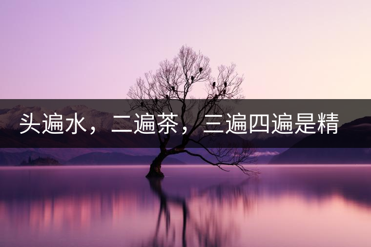 頭遍水，二遍茶，三遍四遍是精華
