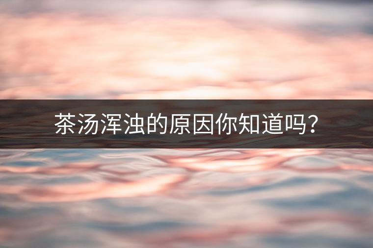 茶湯渾濁的原因你知道嗎？