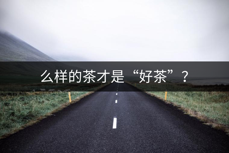 么樣的茶才是“好茶”？