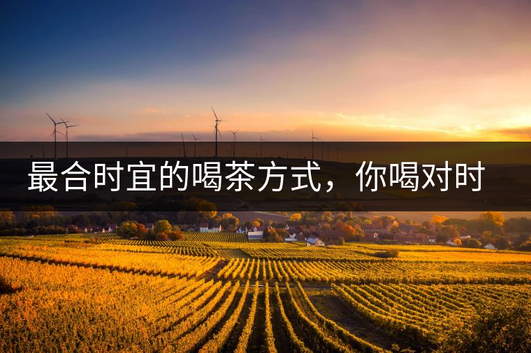 最合時宜的喝茶方式，你喝對時間了嗎？