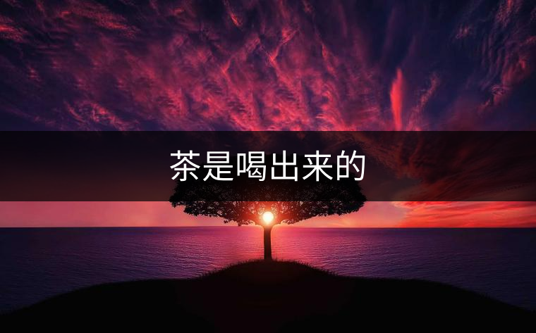 茶是喝出來(lái)的
