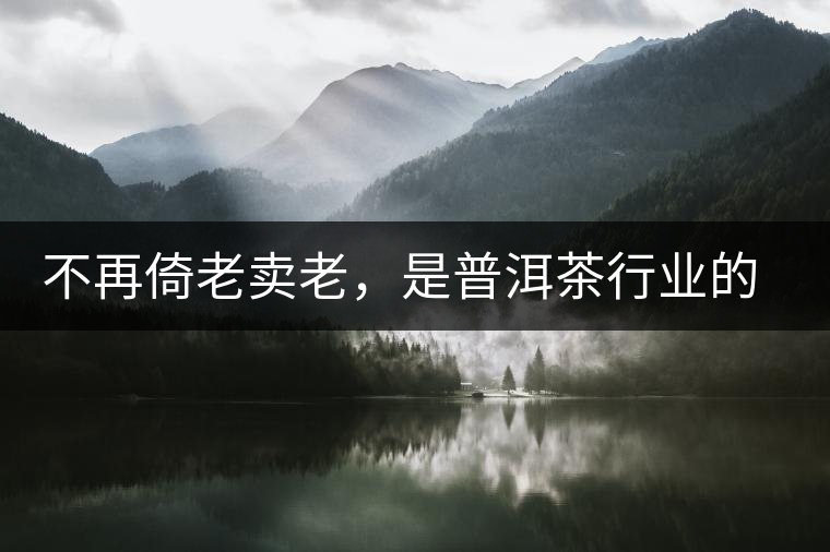 不再倚老賣(mài)老，是普洱茶行業(yè)的一大進(jìn)步