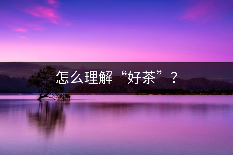 怎么理解“好茶”？
