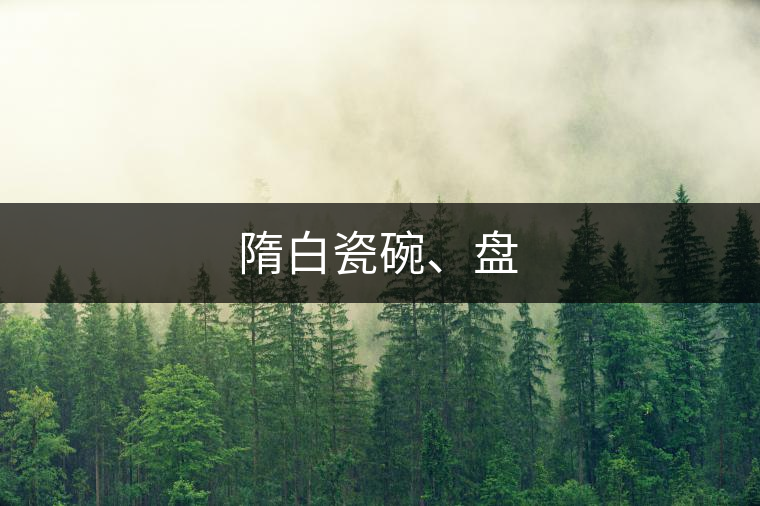 隋白瓷碗、盤