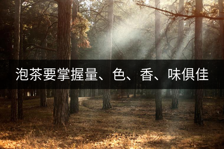 泡茶要掌握量、色、香、味俱佳