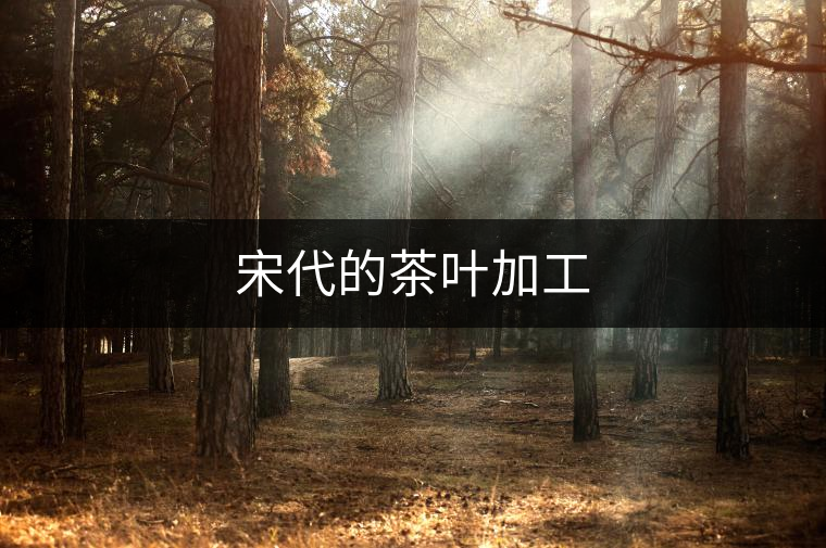 宋代的茶葉加工 宋代的茶葉加工