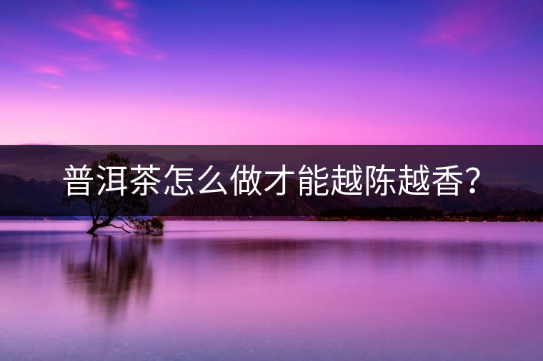 普洱茶怎么做才能越陳越香？