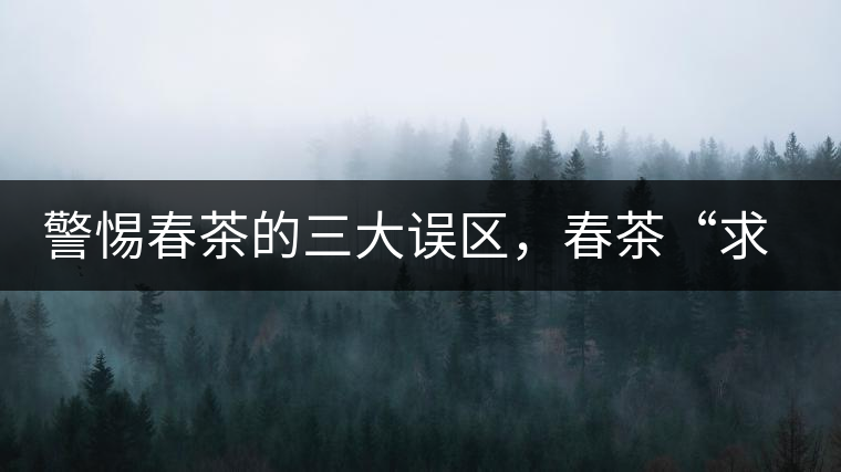警惕春茶的三大誤區(qū)，春茶“求早”不如“求好”！