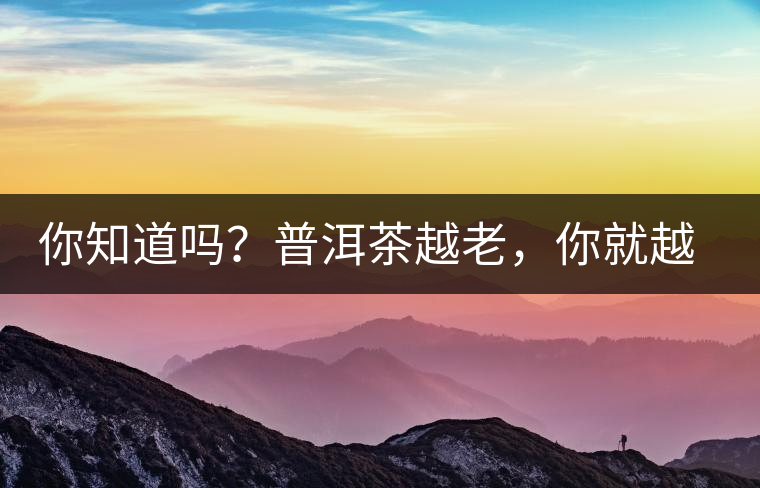 你知道嗎？普洱茶越老，你就越年輕