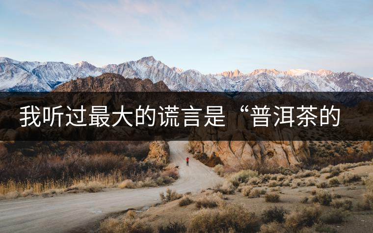 我聽過最大的謊言是“普洱茶的苦、澀、濃，就是霸氣”
