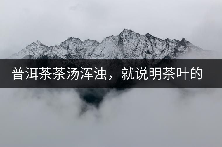 普洱茶茶湯渾濁，就說(shuō)明茶葉的品質(zhì)不好嗎？