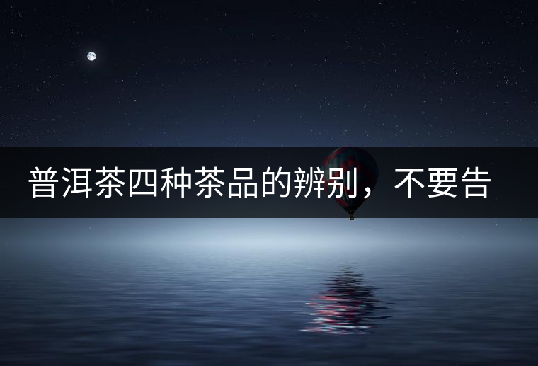 普洱茶四種茶品的辨別，不要告訴我你還不知道