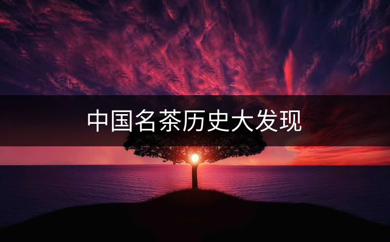 中國(guó)名茶歷史大發(fā)現(xiàn) 中國(guó)名茶歷史大發(fā)現(xiàn)