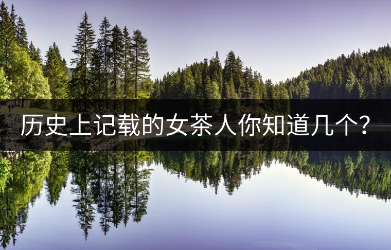 歷史上記載的女茶人你知道幾個？