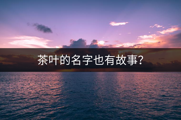 茶葉的名字也有故事？