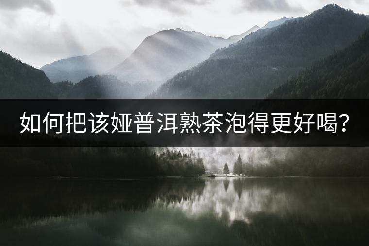 如何把該婭普洱熟茶泡得更好喝？