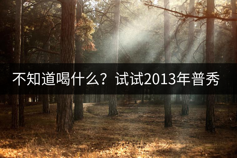 不知道喝什么？試試2013年普秀品味板山吧！