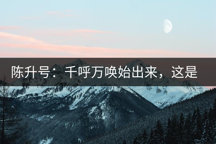 陳升號：千呼萬喚始出來，這是你我的“心翼”