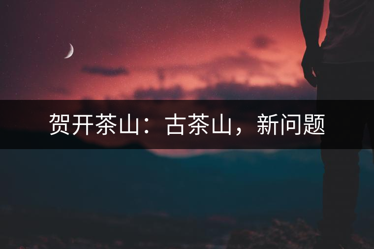 賀開茶山：古茶山，新問題