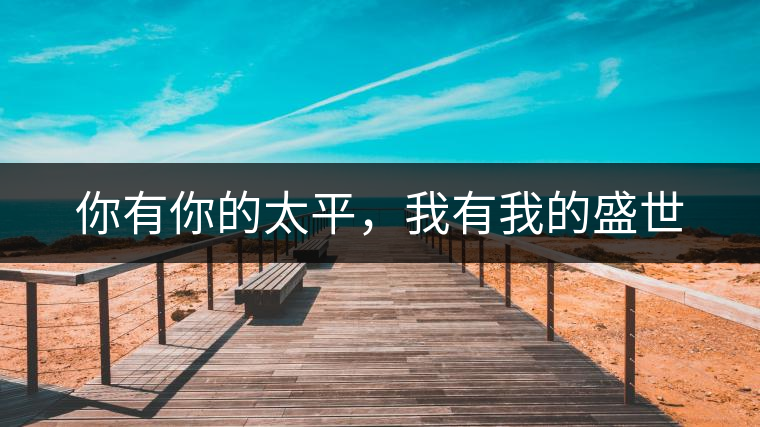 你有你的太平，我有我的盛世