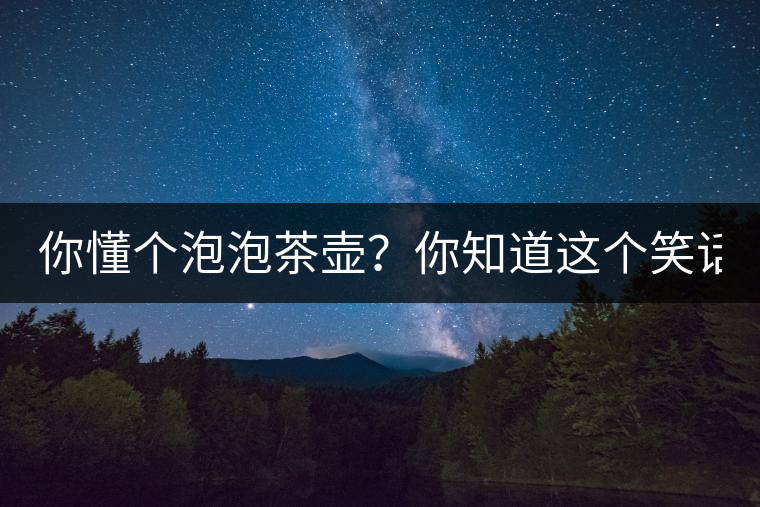 你懂個泡泡茶壺？你知道這個笑話嗎？