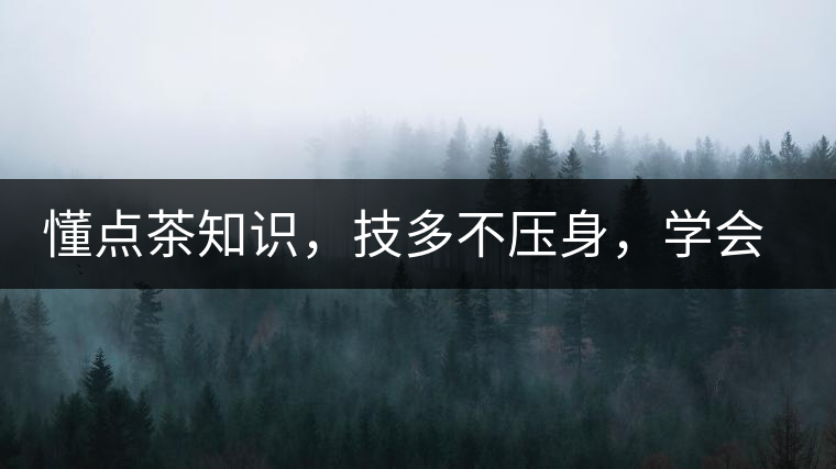 懂點(diǎn)茶知識(shí)，技多不壓身，學(xué)會(huì)這些秒變茶藝高手