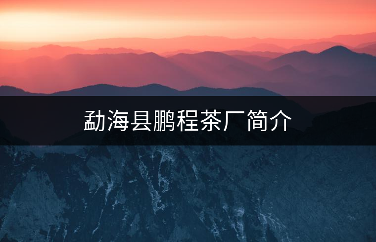 勐海縣鵬程茶廠簡介 勐海縣鵬程茶廠簡介