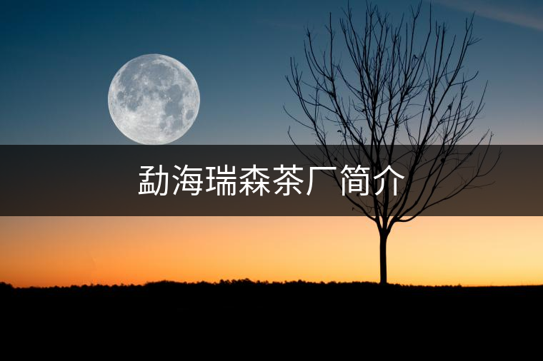 勐海瑞森茶廠簡(jiǎn)介 勐海瑞森茶廠簡(jiǎn)介