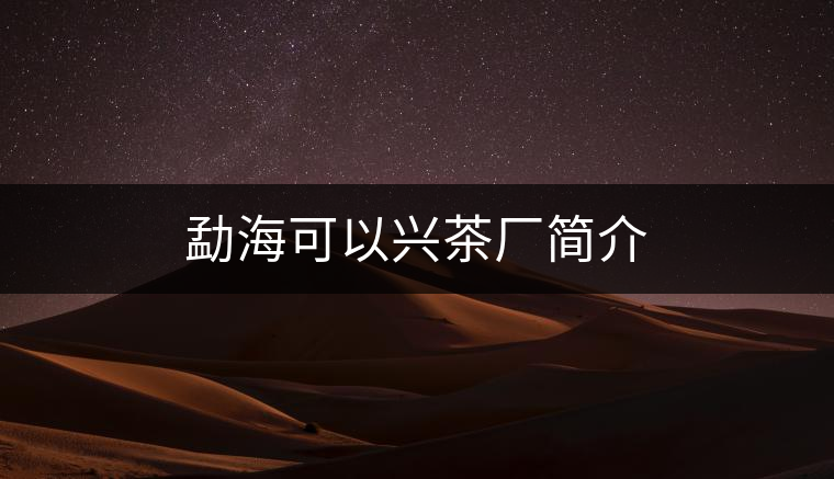 勐?？梢耘d茶廠簡(jiǎn)介