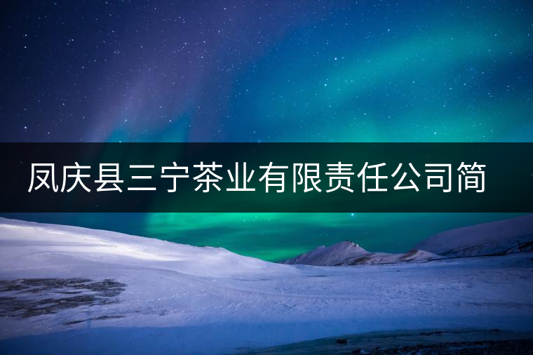 鳳慶縣三寧茶業(yè)有限責(zé)任公司簡(jiǎn)介 鳳慶縣三寧茶業(yè)有限責(zé)任公司簡(jiǎn)介