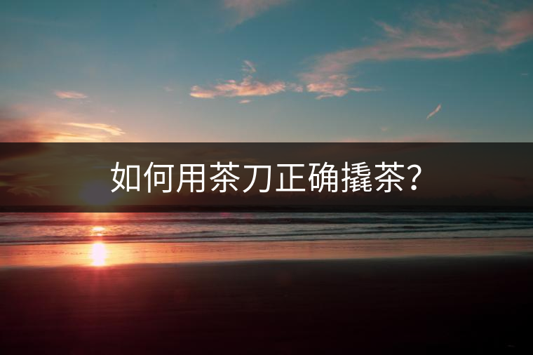 如何用茶刀正確撬茶？