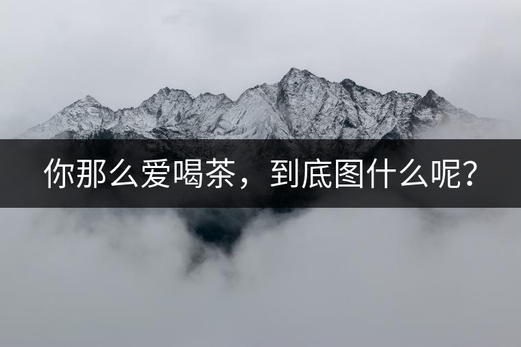 你那么愛喝茶，到底圖什么呢？