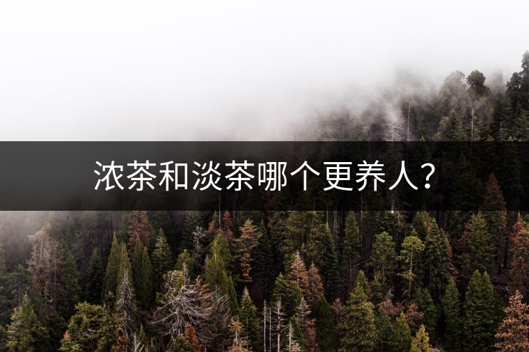 濃茶和淡茶哪個(gè)更養(yǎng)人？