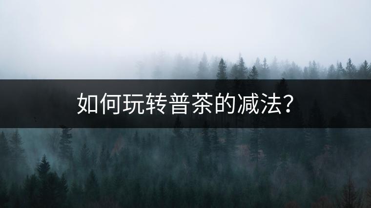 如何玩轉(zhuǎn)普茶的減法？