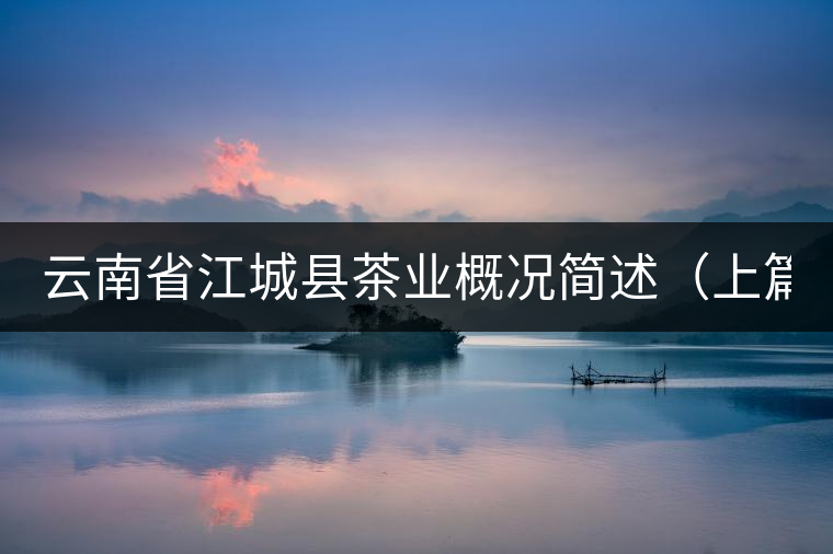 云南省江城縣茶業(yè)概況簡(jiǎn)述（上篇）
