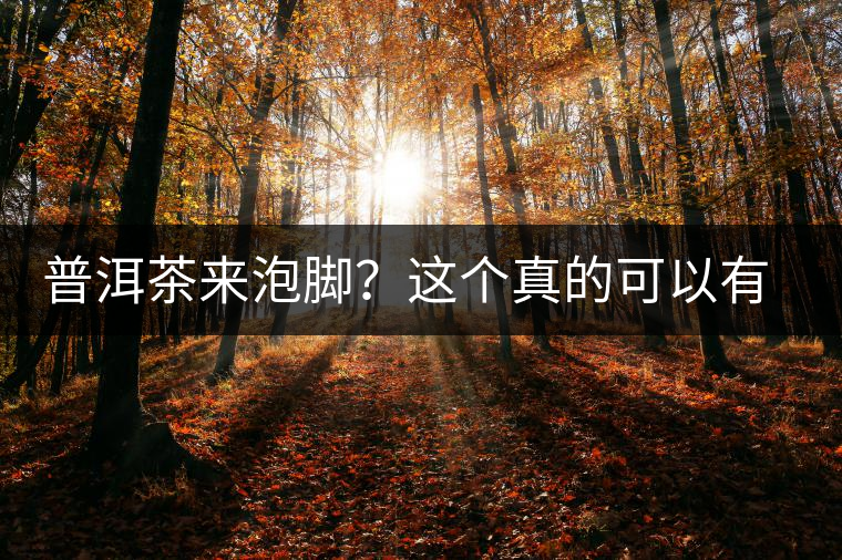 普洱茶來(lái)泡腳？這個(gè)真的可以有，還有治療腳氣的功效