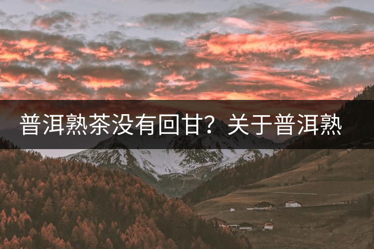 普洱熟茶沒有回甘？關(guān)于普洱熟茶的這些知識(shí)你必須知道！