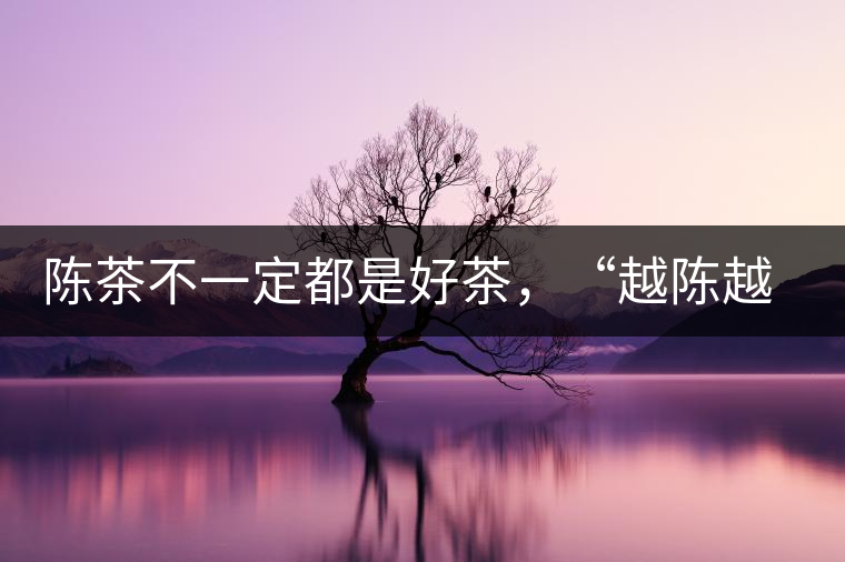 陳茶不一定都是好茶，“越陳越香”也要看茶種類！