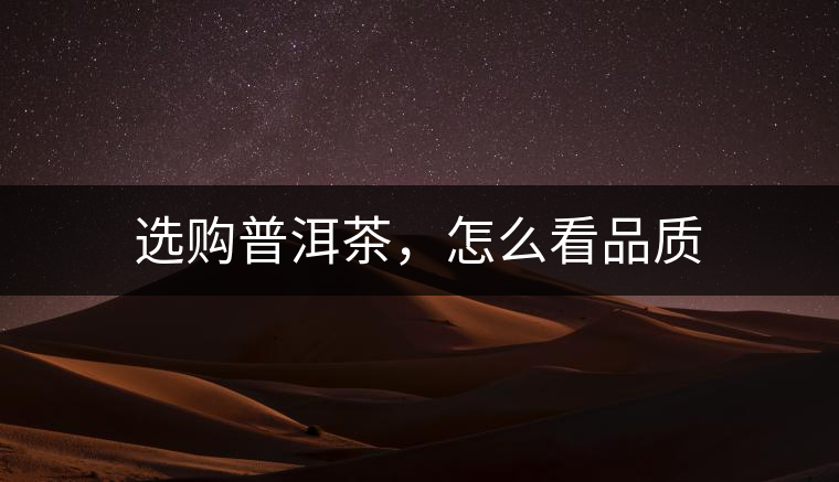 選購(gòu)普洱茶，怎么看品質(zhì)